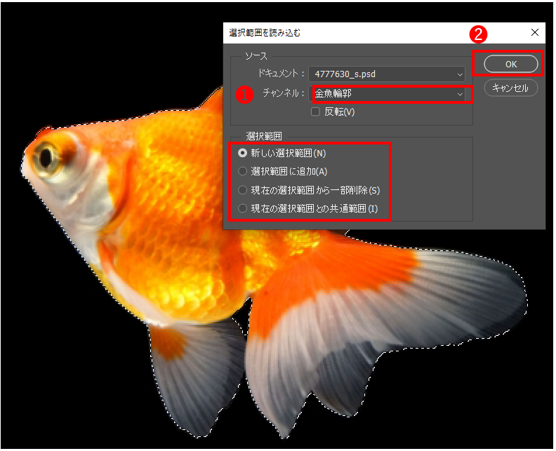 選択範囲の読み込む