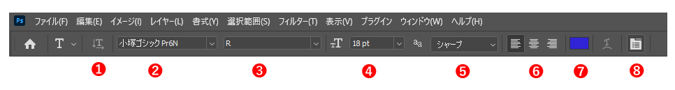 オプションバーとパネル