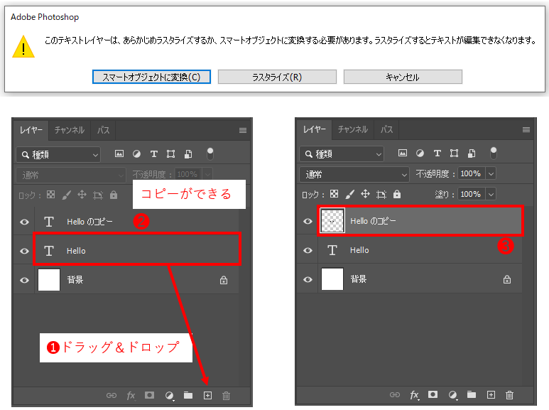 文字のラスタライズ
