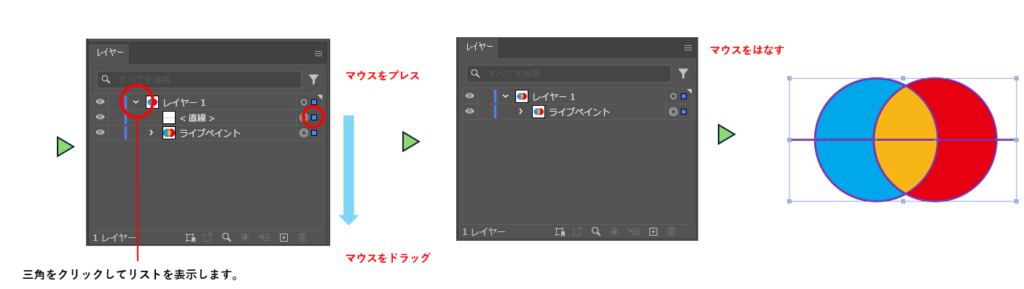ライブペイントグループにパスを追加する図